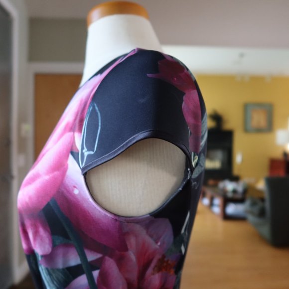 Worn once! $280 Ted Baker floral print fit n flare short sleeve dress size 1 - Picture 7 of 16